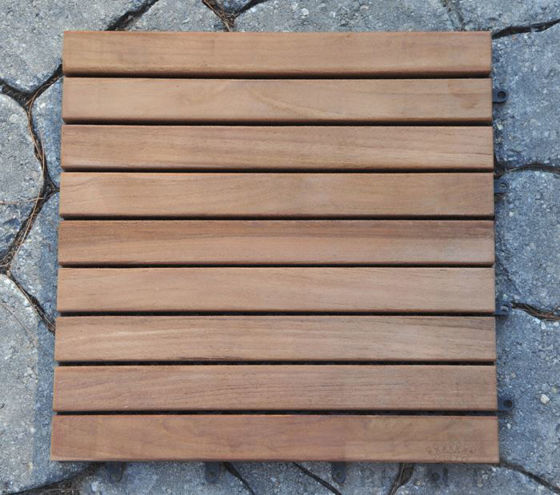 Picture of Teak Tiles Slat Style 12 X 12 X 1.5 Box of 10